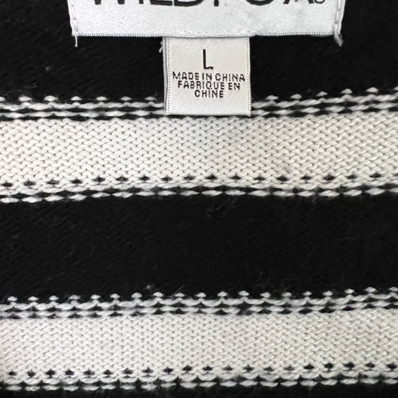Wildfox Leanne Sweater, Optic Stripe, Night Vanilla, Black/White Striped, L - Picture 10 of 11